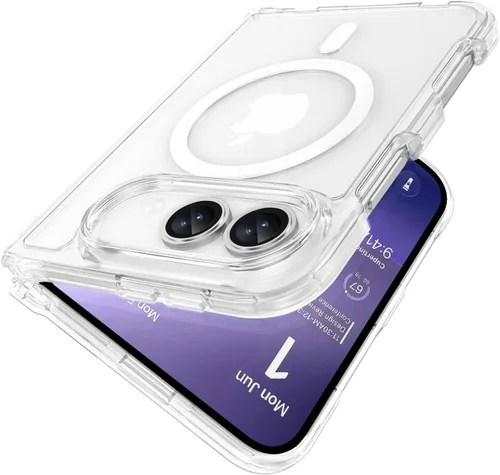 Vista 11 de MAKAVO Funda magnética para iPhone Duo, color negro transparente negro (Clear-Black)