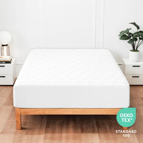 Vista 9 de Hearth & Harbor Funda acolchada para colchón tamaño Queen, 100% impermeable, funda de colchón ajustable con bolsillo profundo de 8 a 21 pulgadas