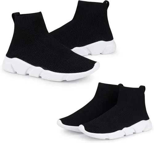 Vista 4 de Women's Slip On Socks Sneakers Walking Shoes Running Tennis Athletic Gym Workout Non Slip Athletic Fashion Sneakers