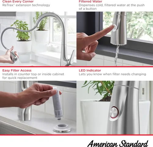 Vista 3 de American Standard 4902330.002 Saybrook Grifo de cocina extraíble con filtro cromado