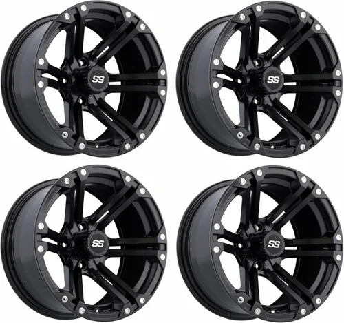 Vista 10 de GTW Specter - Rueda de carrito de golf de aluminio de 10 pulgadas Mecanizado plata/negro