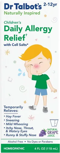 Vista 9 de Dr. Talbot's Medicina de alivio de alergias para niños, 4 onzas, incluye taza de dosificación, para 2 a 12 años, sabor natural a uva