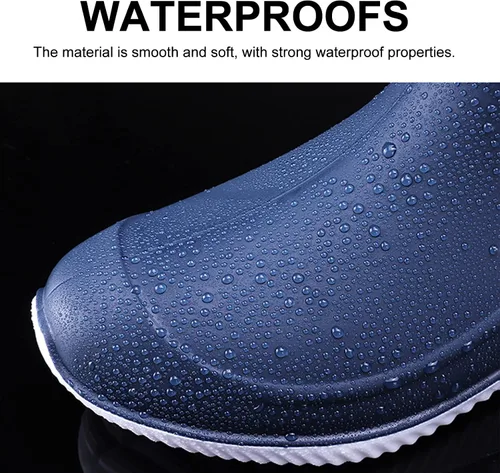 Vista 2 de Laple Botas de lluvia para hombre, antideslizantes, impermeables, de goma, para lluvia