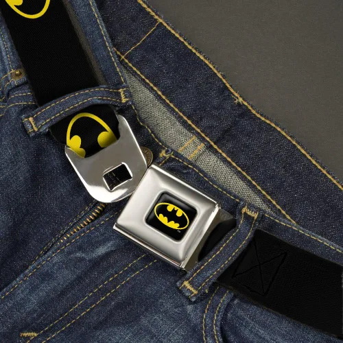 Vista 2 de Buckle Down Kids y Teens Símbolos de Batman ajustable cinturón de seguridad Cinturón de hebilla