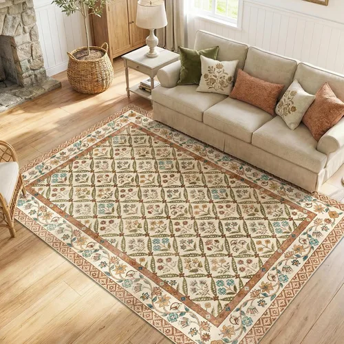 Vista 39 de jinchan Haden - Alfombra de entrada de 2 x 3 pulgadas, diseño floral vintage, lavable, suave, antideslizante, de pelo bajo, para puerta, cocina