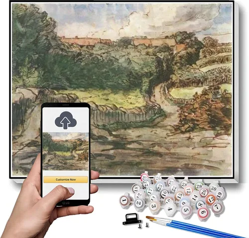 Vista 9 de Kits de pintura por números para adultos y niños, pintura de otoño por Jean-Francois Millet Arts Craft para decoración de pared del hogar