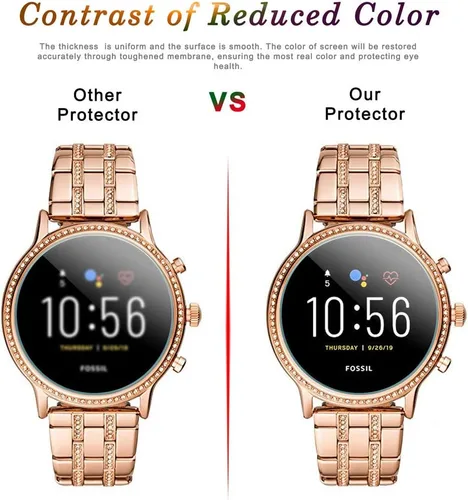 Vista 6 de Suoman Paquete de 3 protectores de pantalla para Fossil Gen 5 Julianna HR y Fossil Gen 6 para mujeres y hombres, película protectora de pantalla