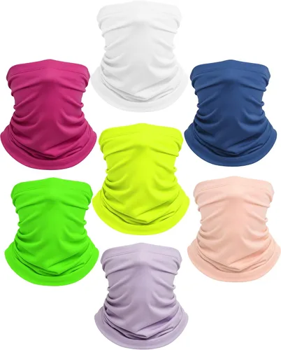 Vista 21 de Xeoxarel Neck Gaiter, 7 Pack Cooling UV Protection, Bandana Face Mask Scarf for Men and Women