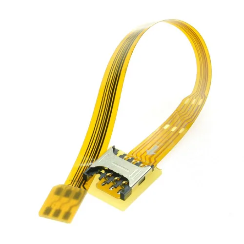 Vista 8 de cablecc GSM CDMA estándar UIM SIM Card Kit macho a hembra extensión suave plana FPC cable extensor 3.9 in