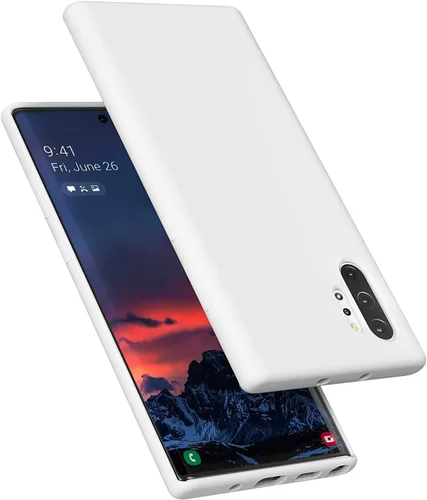 Vista 22 de Diseñada para Galaxy Note 10 Plus, goma de gel de silicona líquida a prueba de golpes, cojín de forro de tela de microfibra suave compatible