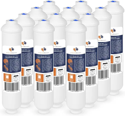 Vista 12 de Aquaboon Filtro de agua de carbón activado T33 - Filtro de agua en línea para refrigerador se adapta a línea de agua de 1/4 - Filtro para máquina