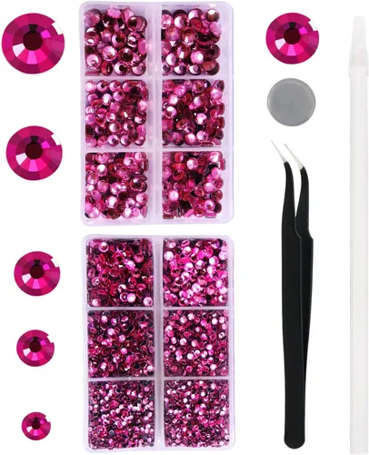 Vista 34 de 6796PCS Diamantes de Imitación Termoadhesivos de Aguamarina Piedras de Cristal de Vidrio para Tela Ropa Camisas Brillantes Parte Trasera Plana