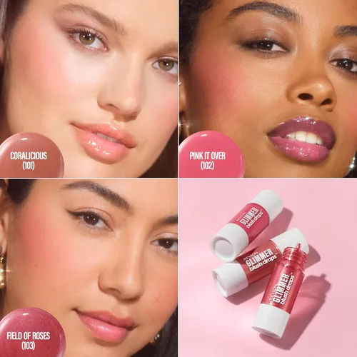 Vista 10 de Revlon Gotas de Rubor Brillantes, Rubor Líquido para Mejillas, De Líquido a Polvo Aterciopelado, Brillante, Alto Pigmento, 101 Coralicious, 0.32 fl