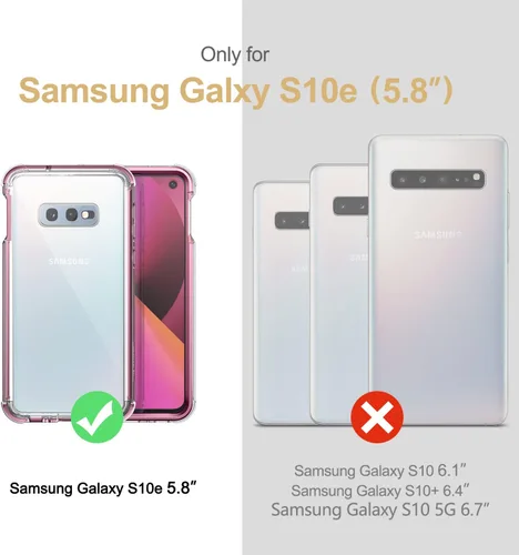 Vista 2 de SURITCH Funda transparente para Samsung Galaxy S10E (solo 5.8 pulgadas), [protector de pantalla integrado], protección de cuerpo completo, a prueba