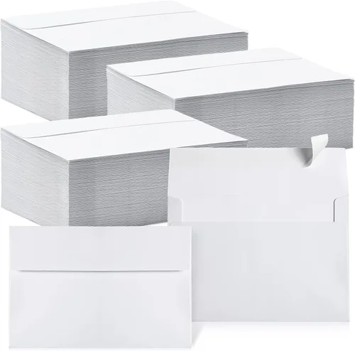 Vista 11 de Fainne Sobres blancos autoadhesivos a granel, A2 5.75 x 4.375 pulgadas, 500