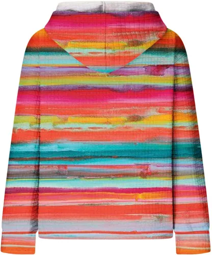 Vista 4 de Ceboyel Sudaderas con capucha de punto gofre para mujer, sudaderas con cordón de ajuste, suéteres casuales de moda, cómodos trajes de otoño