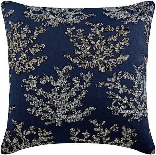 Vista 11 de The HomeCentric Fundas de almohada decorativas azules de 12 x 12 pulgadas (11.8 x 11.8 in), acolchadas de jacquard y almohadas bordadas para sofá