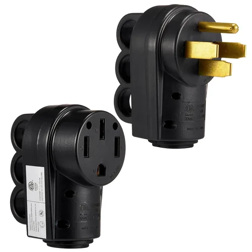 Vista 9 de Enchufe RV de 50 amperios, NEMA 14-50P 125/250 voltios, enchufe macho de repuesto resistente con asas ergonómicas para RV, EV, cable generador