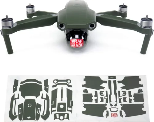 Vista 12 de Wrapgrade Unidad Principal Skin Compatible con DJI Mavic Air 2 (Airforce Silver)