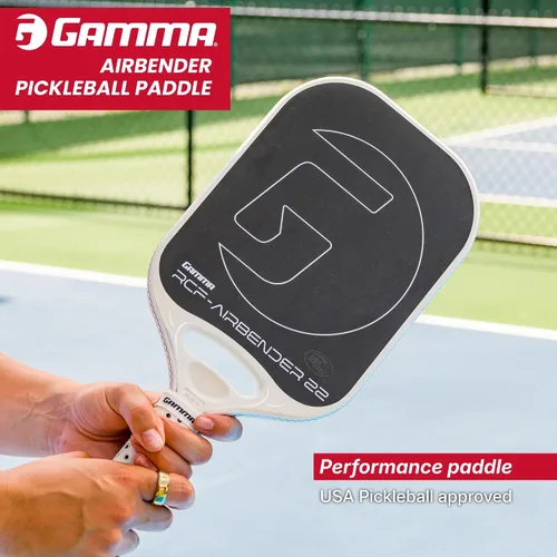 Vista 2 de GAMMA RCF Airbender - Paleta de pickleball, fibra de carbono cruda, sistema de peso de mango personalizable y garganta abierta aerodinámica