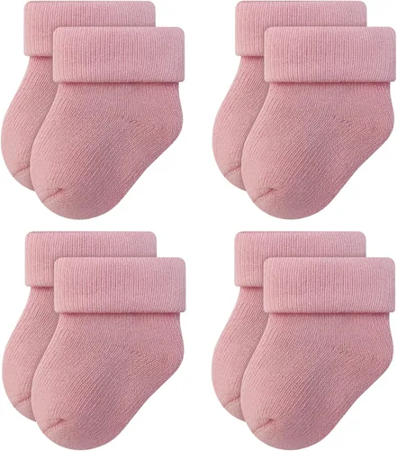 Vista 15 de RATIVE Baby Socks Soft Terry Turn Cuff For Newborns (0-6 Months)