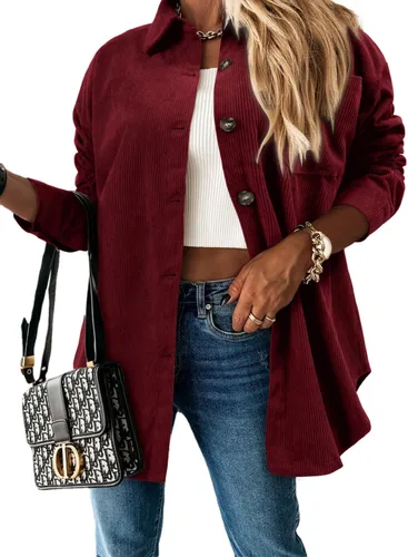 Vista 59 de ZOLUCKY Chaqueta de manga larga con botones para mujer, talla grande, blusas