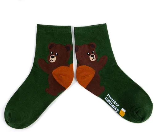 Vista 4 de Yisowank 5 pares de calcetines de panda para mujer, calcetines de algodón, calcetines de gato, perro, conejo, oso