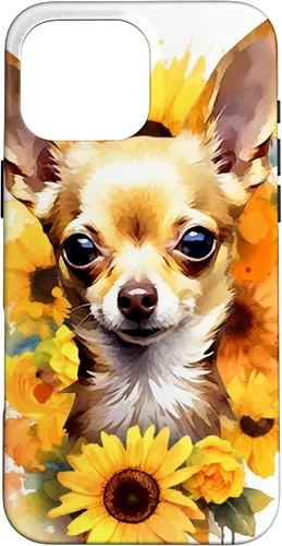 Vista 19 de Chihuahua Dog Watercolor Funda de girasol Chihuahua para iPhone 17