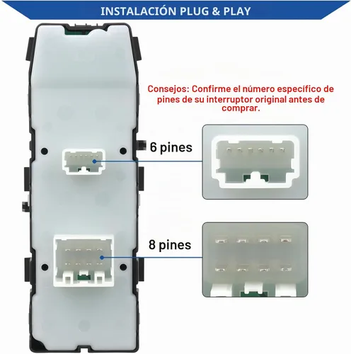 Vista 3 de Obaee Interruptor eléctrico de ventana compatible con Jeep Commander/Grand Cherokee 2006-2010, Chrysler Aspen/Chrysler 200/300/Sebring, Dodge