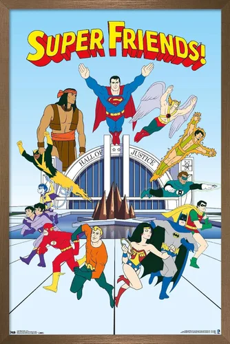 Vista 14 de Trends International DC Comics Super Friends - Póster de pared del equipo, 22.4 pulgadas de largo x 14.7 pulgadas, versión enmarcada de madera
