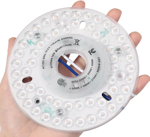 Vista 4 de Kit de actualización de luz LED para ventilador de techo de 4.92 pulgadas, luz empotrada de techo, panel de repuesto de luz de ventilador de techo