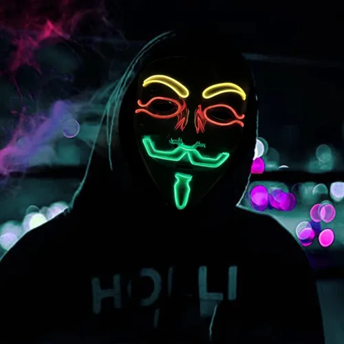 Vista 4 de Máscara con luz LED, cosplay, fiesta de festivales, accesorios de máscaras, máscaras faciales de Halloween para hombres, mujeres y niños