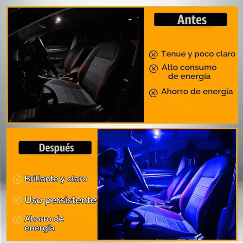 Vista 3 de QuicTO Juego de luces LED para interiores, 24 piezas, color azul, compatible con la mayoría de vehículos