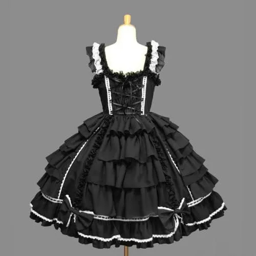 Vista 5 de Vestido Lolita dulce para niñas, princesa con encaje, faldas, disfraces de cosplay