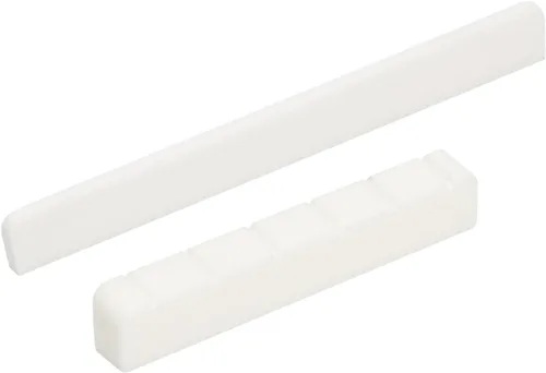 Vista 15 de Miwayer 1 par de 6 cuerdas de guitarra acústica puente de hueso de sillín y tuerca hecha de hueso real, silla compensada