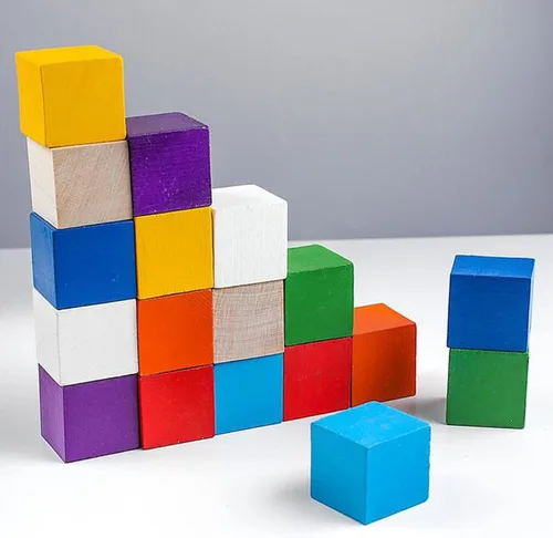 Vista 6 de KEILEOHO 100 bloques de madera pequeños de 1.2 pulgadas, cubos de madera sin terminar, bloques cuadrados sólidos en blanco para manualidades