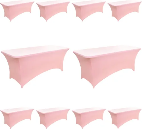 Vista 44 de Paquete de 2 Cubiertas de Mesa de Spandex de 4 pies para Mesas Plegables Rectangulares - Manteles Elásticos Ajustados Resistentes a las Arrugas