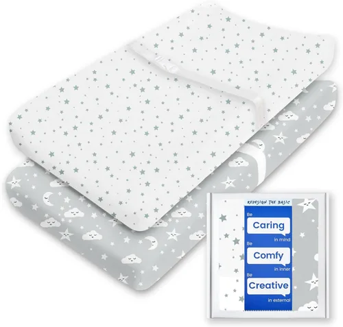 Vista 59 de Sábanas suaves para cuna de niño de alta calidad, sábana bajera para cuna ultra transpirable, sábanas súper elásticas de 28 x 52 x 9 pulgadas