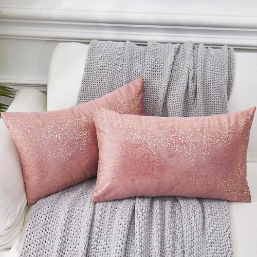 Vista 7 de EUCIOR Fundas de almohada doradas, fundas de almohada amarillas mostaza de 16 x 16 pulgadas, almohadas doradas claras con estampado de lámina