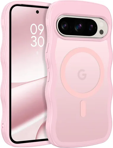 Vista 38 de BENTOBEN Funda magnética para Google Pixel 10, bonita funda rizada ondulada Pixel10 [compatible con MagSafe], antideslizante, a prueba de golpes