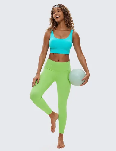 Vista 3 de CRZ YOGA Butterluxe - Brasier deportivo con espalda en U para mujer, cuello redondo, acolchado de bajo impacto, brasier de yoga con brasier integrado