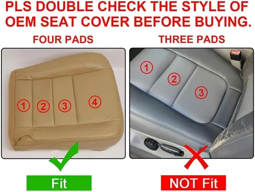 Vista 7 de Priprilod Funda de cuero de repuesto para asiento del lado del conductor y del pasajero, parte inferior y superior, compatible con Ford F250 F350