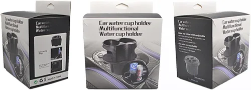 Vista 6 de Adaptador expansor de portavasos para automóvil 2 en 1 con base ajustable, soporte giratorio para bebidas