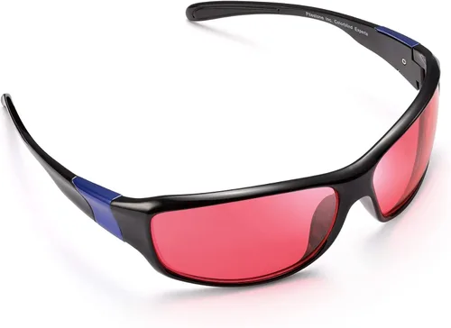 Vista 7 de Pilestone TP-016 Lens D Color Blind Gafas estilo deportivo para uso en interiores y exteriores de ceguera roja media/fuerte, Negro
