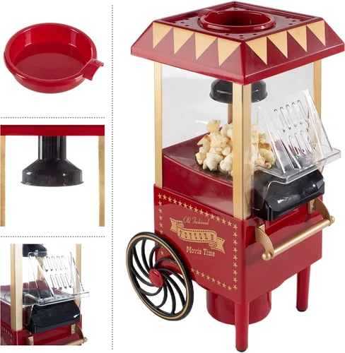 Vista 6 de Máquina de Palomitas de Aire - Máquina para Hacer Palomitas de Aire Caliente - Máquina de Palomitas de Mostrador de 6 Tazas Estilo Vintage Sin
