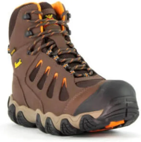 Vista 3 de Thorogood Crosstrex - Botas de senderismo impermeables de 6 pulgadas con punta de seguridad para hombre, cuero transpirable de primera calidad
