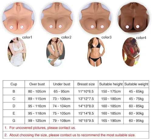 Vista 2 de U-CHARMMORE Formas de pecho de silicona de 4 generación con relleno de silicona para crossdresser