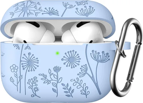 Vista 24 de Lerobo - Funda para AirPods Pro 2, funda de silicona suave con llavero para mujer