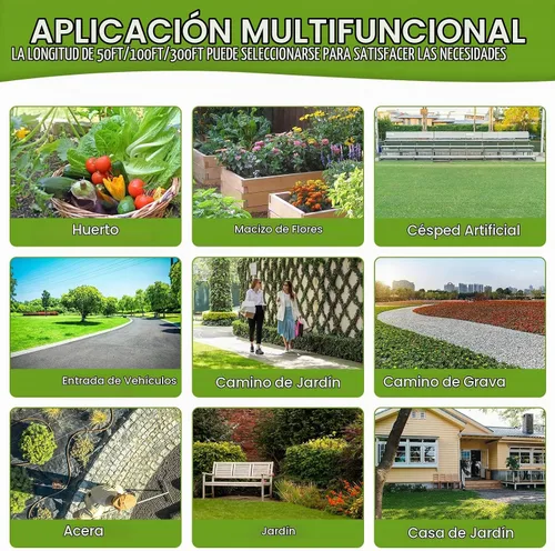 Vista 5 de Tela de barrera de malezas resistente de 4 x 100 pies, tapete de control de malas hierbas de 3.2 onzas, tapete de jardinería para bloques de malas