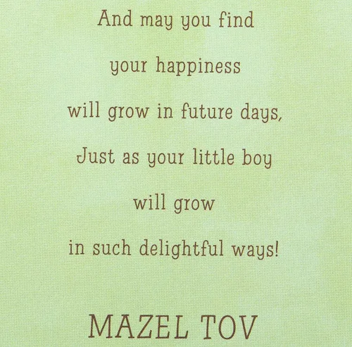 Vista 3 de American Greetings Nueva tarjeta de bebé niño para bebé Bris (Happiness Will Grow)